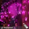 YOLIGHT Butterfly Curtain Lights, Pink Fairy Lights with Remote Timer, 8 Modes Twinkle LED for Girls' Room Dorm Garden Window Party Wedding Christmas Decor (Neon Pink), 13ft view 4