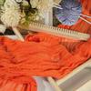 12 Pack Orange Cheesecloth Table Runner 10ft Boho Gauze Cheese Cloth Table Runner Rustic Sheer Runner 120 inch Long for Christmas Wedding Table Decorations view 2