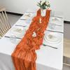 12 Pack Orange Cheesecloth Table Runner 10ft Boho Gauze Cheese Cloth Table Runner Rustic Sheer Runner 120 inch Long for Christmas Wedding Table Decorations view 3