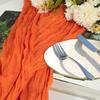 12 Pack Orange Cheesecloth Table Runner 10ft Boho Gauze Cheese Cloth Table Runner Rustic Sheer Runner 120 inch Long for Christmas Wedding Table Decorations view 4