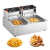 VEVOR Commercial Deep Fryer, Dual Tank 3000W Electric Countertop Fryer with Basket, 2 x 9.1Qt/8.6L Double Stainless Steel Oil Fryer, with Temp Control & Overheat Protection, for Kitchen Restaurant Use view 1