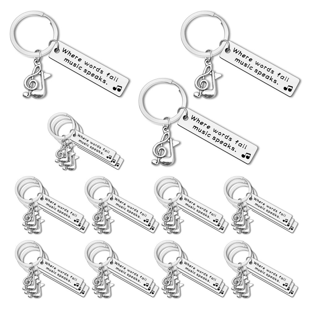 Dabihu 30Pcs Music Lovers Keychain Gifts for Women Music Teacher Appreciation Jewelry Inspirational Gifts for Musicians Players Party Favors for Wedding School Office Supplies