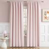 DUALIFE Cute Pink Room Darkenig Curtains 90 Inches Long - Rose Blush Curtains Blackout Pastel Pink Light Blocking Drapes for Girls Bedroom Nursery,52 by 90 Inch, 2 Panels, Back Tab/Rod Pocket view 2