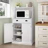 ARTPOWER 54" Kitchen Microwave Cabinet/Stand with Storage and Drawers, Pantry Storage Cabinet with Hutch & Adjustable Shelves for Kitchen, Dining Room, Living Room, Hallway in White view 1