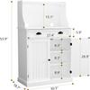 ARTPOWER 54" Kitchen Microwave Cabinet/Stand with Storage and Drawers, Pantry Storage Cabinet with Hutch & Adjustable Shelves for Kitchen, Dining Room, Living Room, Hallway in White view 2