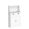 ARTPOWER 54" Kitchen Microwave Cabinet/Stand with Storage and Drawers, Pantry Storage Cabinet with Hutch & Adjustable Shelves for Kitchen, Dining Room, Living Room, Hallway in White view 4