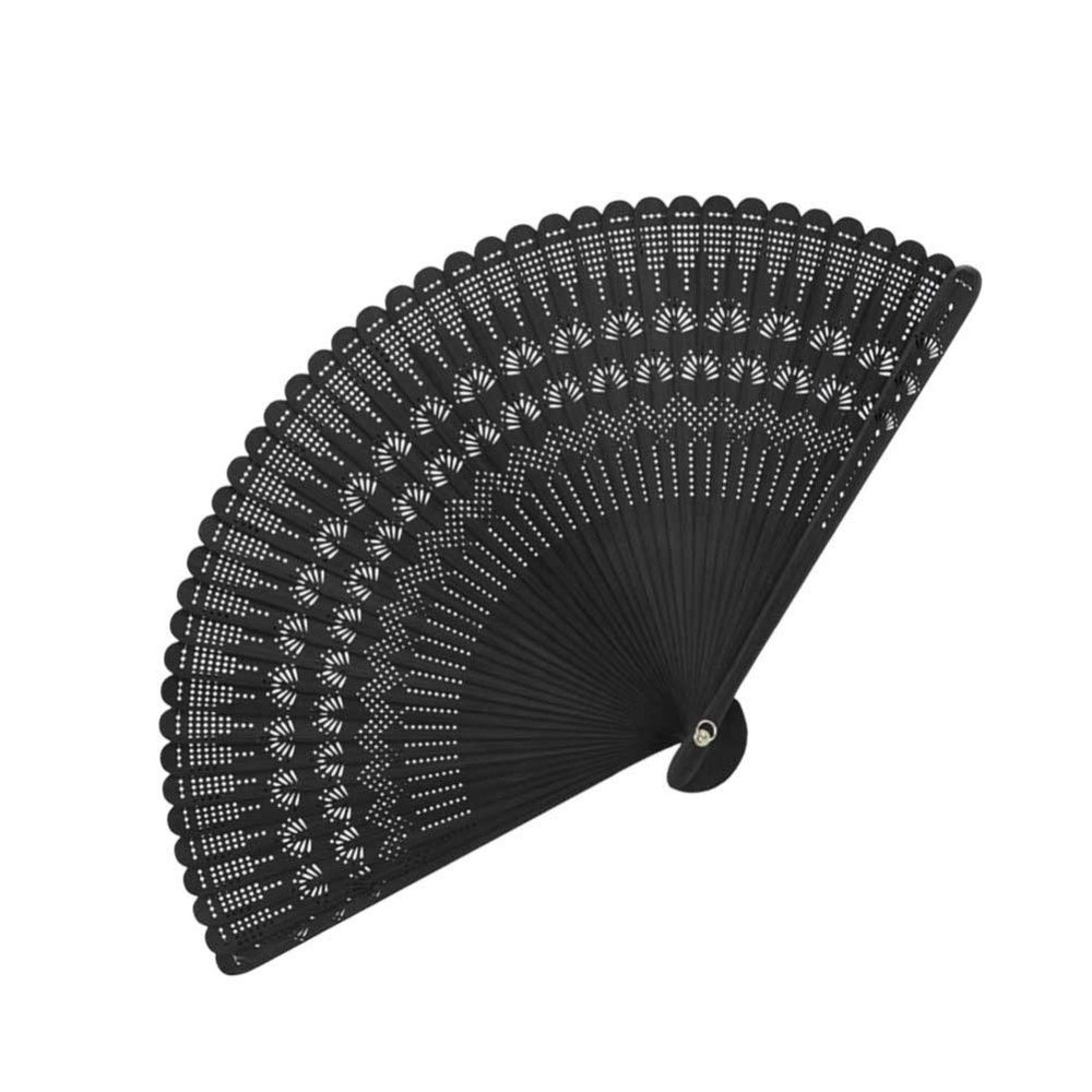 BESPORTBLE Black Hand Fan Folding Fan Handheld Chinese Vintage Retro Handheld for Women Lady