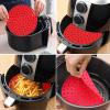 5PCS Air Fryer Silicone Baking Mat Steamer Cake Grilled Saucer Pad Airfryer Liner Pastry Tools Kitchen Non-Stick Bakeware Oil Mat (Color : Blue, Size : Large) view 4