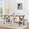 Andeworld 18 Inch Stools Set of 4,Industrial Metal Dining Chair with Wooden Seat,Short Kitchen Bar Stools Stackable for School,Classroom,Cream White view 2