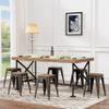 Andeworld 18 Inch Stools Set of 4,Industrial Metal Dining Chair with Wooden Seat,Short Kitchen Bar Stools Stackable for School,Classroom,Rusty view 2