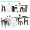 Andeworld 18 Inch Stools Set of 4,Industrial Metal Dining Chair with Wooden Seat,Short Kitchen Bar Stools Stackable for School,Classroom,Rusty view 4