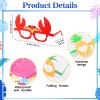 Sratte 24 Pack Luau Party Sunglasses Hawaiian Funny Glasses Tropical Fun Fancy Dress Props Summer Adults Party Favors Beach Themed Eyewear Supplies Decoration Photo Booth Props view 2