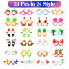 Sratte 24 Pack Luau Party Sunglasses Hawaiian Funny Glasses Tropical Fun Fancy Dress Props Summer Adults Party Favors Beach Themed Eyewear Supplies Decoration Photo Booth Props view 3