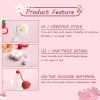 6 PCS Straw Covers Cap with 6 Reusable Drinking Straws,6-8mm Cute Silicone Straws Toppers Tip Cover Flowers Fruit for Normal Cup Kawaii Drinking Dust-Proof Straw Plugs view 3