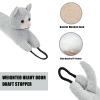 Marwood Under Door Draft Stopper Decorative Wind Stopper 38 inch for Door & Window, Weighted Animal Air Draft Stopper Snake Noise Blocker for Bottom of Door with Hanging Loops - Grey Cat view 4