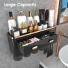 iHave Toothbrush Holders Wall Mounted with Toothpaste Dispenser & 4 Cups - Luxury Black and Gold Design for Bathroom Decor, All-in-One Bathroom Organizers & Storage for Toothbrushes and Accessories view 2