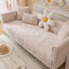 vctops Luxury Velvet Plush Sofa Cover Solid Color Palm Leaves Couch Covers Leaf Embroidery Sectional Couch Cover Super Soft Non Slip Sofa Slipcover Furniture Protector (Cream,36"x47") view 4