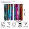 Abstract Blackout Curtains Rod Pocket Colorful Vertical Planks Modern Aesthetic Minimalist Window Drapes for Living Room 72x63in view 2