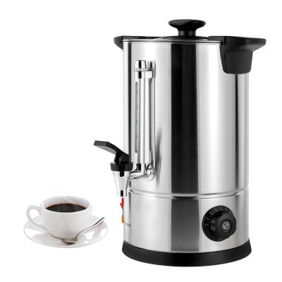 Titunjian Commercial Coffee Urn Stainless Steel Coffee Dispenser Coffee Maker Quick Brewing Hot Beverage Dispenser Keep Warm Hot Water Urn for Home Party Office, 50 Cups (8L, 1KW)
