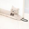 Marwood Under Door Draft Stopper Decorative Wind Stopper 32 inch for Door & Window, Weighted Animal Air Draft Stopper Snake Noise Blocker for Bottom of Door with Hanging Loops - Khaki Cat view 1