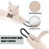 Marwood Under Door Draft Stopper Decorative Wind Stopper 32 inch for Door & Window, Weighted Animal Air Draft Stopper Snake Noise Blocker for Bottom of Door with Hanging Loops - Khaki Cat view 4