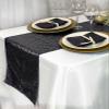 14 x 108 inch Glitz Sequin Table Runners for Weddings and Parties (Black) view 1