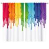 Abstract Curtains Blackout Rainbow Colored Paint Dripping White Background Art Printed Rod Pocket Window Drapes for All Rooms 72x63in view 1