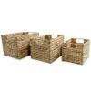 CUMYZO Storage Basket Set 3 Pieces Water Hyacinth 2.9kg/6.38ib Household Storage Caddies view 1