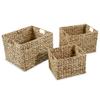 CUMYZO Storage Basket Set 3 Pieces Water Hyacinth 2.9kg/6.38ib Household Storage Caddies view 2
