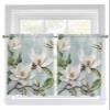 Retro White Flowers Kitchen Curtain 45 Inch Length,Country French Chic Florals Watercolor Small Short Cafe Tiers Curtains Drape,Window Treatment Rod Pocket Spring Summer Drapery Curtains 84x45 view 1