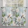 Retro White Flowers Kitchen Curtain 45 Inch Length,Country French Chic Florals Watercolor Small Short Cafe Tiers Curtains Drape,Window Treatment Rod Pocket Spring Summer Drapery Curtains 84x45 view 3
