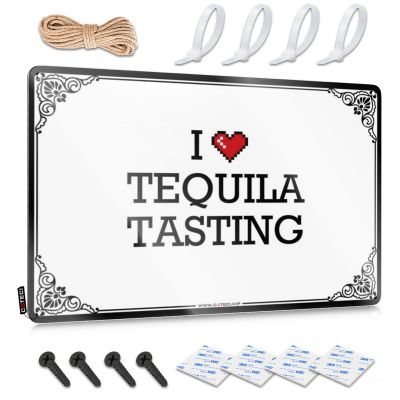 Abipuir Office Tin Sign I Love Tequila Tasting Tin Sign Funny Outdoor Signs Beer Decorations for Man Cave (Color : Colour, Size : 20X30CM)