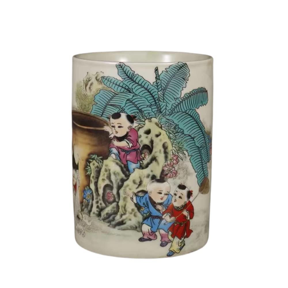 AMITVA Chinese Ceramic vase White Large Chinese vase Porcelain Flower vase Chinese Antique Ceramic vases Traditional Decorative Vase-13.8 * 10 cm