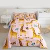 Erosebridal Cartoon Giraffe Crib Bedding Set for Girl Zoo Animal Comforter Twin, Chic Butterfly Bedding Comforters & Sets Woodland Wildlife Duvet, Kids Cute Pink Quilt Comforter 2pcs with 1 Pillowcase view 3