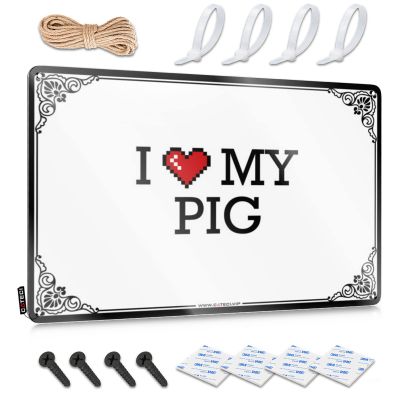 Abipuir Metal Home Bar Signs I Love My Pig Tin Sign Home Sweet Home Sign Coffee Bar Decor (Color : Colour, Size : 20X30CM)