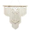Macrame Wall Hanging Creative Nordic Wall Tapestry, Hand-Woven Wall Decorative Pendant with Cotton Thread and Wooden Stick view 1
