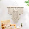 Macrame Wall Hanging Creative Nordic Wall Tapestry, Hand-Woven Wall Decorative Pendant with Cotton Thread and Wooden Stick view 2