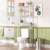 AmazerBath Bamboo Over The Toilet Storage Shelf, Over Toilet Bathroom Organizer Rack, 3-Tier Bathroom Shelves Over Toilet, Space Saver, White view 1