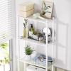 AmazerBath Bamboo Over The Toilet Storage Shelf, Over Toilet Bathroom Organizer Rack, 3-Tier Bathroom Shelves Over Toilet, Space Saver, White view 3