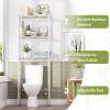 AmazerBath Bamboo Over The Toilet Storage Shelf, Over Toilet Bathroom Organizer Rack, 3-Tier Bathroom Shelves Over Toilet, Space Saver, White view 4
