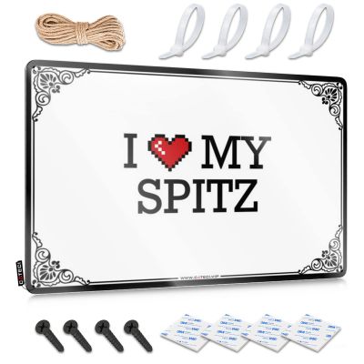 Abipuir Funny Sarcastic Metal Tin Sign Bathroom I Love My Spitz Tin Sign Tin Bar Signs Man Cave Sign Decor (Color : Colour, Size : 30X40CM)