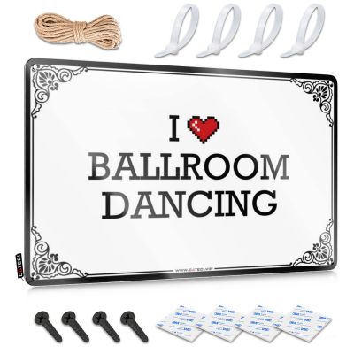 Abipuir Metal Bar Decor I Love Ballroom Dancing Tin Sign Playroom Decor Outdoor Funny Metal Sign (Color : Colour, Size : 30X40CM)