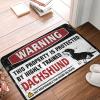 Cool Room Accessories for Teens Boys Warning This Property is Protected by A Highly Trained Dachshund Rug Fall Rugs Indoor Tiki Bar Decorations (Size : 40X60CM) view 1