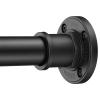 BRIOFOX Industrial Shower Curtain Rod - 2-in-1 Design Tension Curtain Rod - Rustproof Non-Slip 54 to 90 Inch Stainless Steel, Matte Black Window Curtain Rod view 1