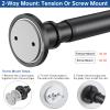 BRIOFOX Industrial Shower Curtain Rod - 2-in-1 Design Tension Curtain Rod - Rustproof Non-Slip 54 to 90 Inch Stainless Steel, Matte Black Window Curtain Rod view 3
