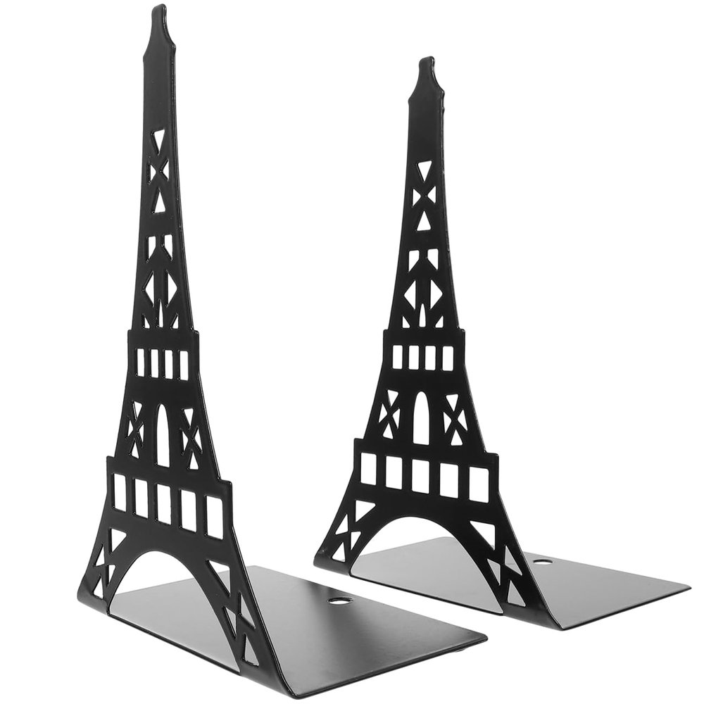 SAFIGLE Metal Bookends Tower Shape Book Ends for Shelves Decorative Book Holders 8.07 X 5.31 X 3.26 in Organizers for Desk Office Study Home Set of 2
