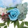 Wedding Aisle Decorations Chair Back Pew Flowers for Wedding Ceremony Party Church Chair Bench Decor, Aisle Pew Flowers with Artificial Flowers Green Leaves and Ribbons (Light Blue) view 4