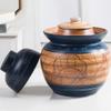 QPZK Traditional Chinese Porcelain Pickle Jar, Thickened Ceramic Fermentation Crock Pickling Pot,Fermenting Jar with Water Seal Airlock Lid Stoneware Fermenter for Kimchi 5KG view 4