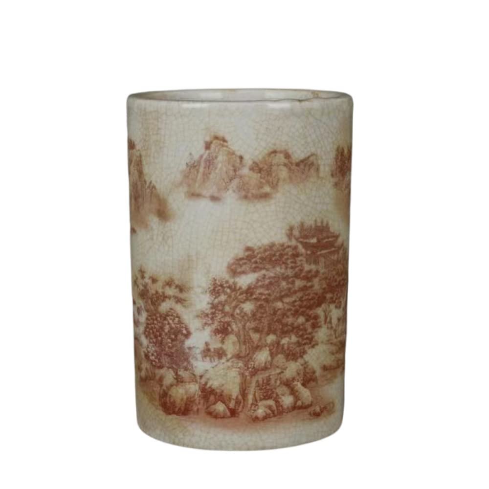 AMITVA Chinese Ceramic vase White Large Chinese vase Porcelain Flower vase Chinese Antique Ceramic vases Traditional Decorative Vase-12 * 10 cm