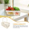 Picnic Basket Farmhouse Style Basket Wire Mesh Basket Bread Baskets for Serving Fruit Container Wedding Flower Basket Metal Basket with Handle Snack Storage Holder Wire Egg Basket view 2